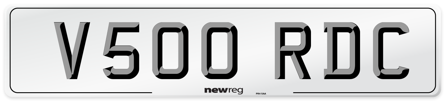 V500 RDC Number Plate from New Reg